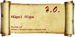 Hügel Olga névjegykártya